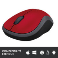 LOGITECH Souris sans fil  M185 rouge