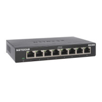 NETGEAR (GS308) Switch Ethernet 8 Ports RJ45 Métal Gigabit (10/100/1000), switch RJ45, silencieux