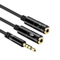 Cable audio splitter 3.5mm (1x jack male to 2 x jack female)