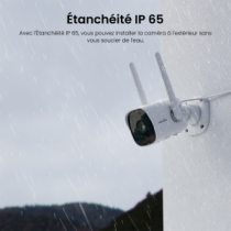 Caméra de Surveillance WiFi Extérieure, 2K IP WiFi Étanche