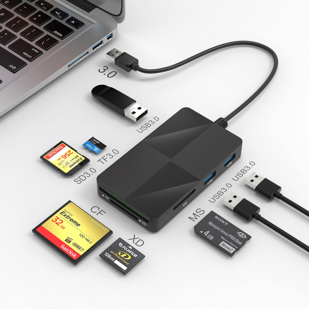 Lecteur de Carte USB 3.0. Lecteur de Carte Mémoire SD/Micro SD Haute Vitesse Lecteur de Carte USB 3.0. Lecteur de Carte Mémoire SD/Micro SD Haute Vitesse