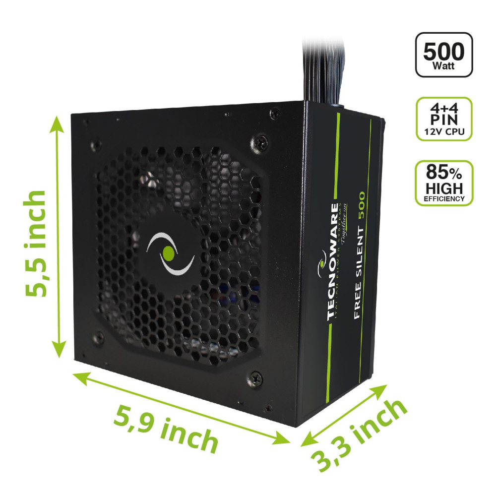 Alimentation TECNOWARE ATX 500 W 12cm Tecnoware-Bulk Alimentation TECNOWARE ATX 500 W 12cm Tecnoware-Bulk
