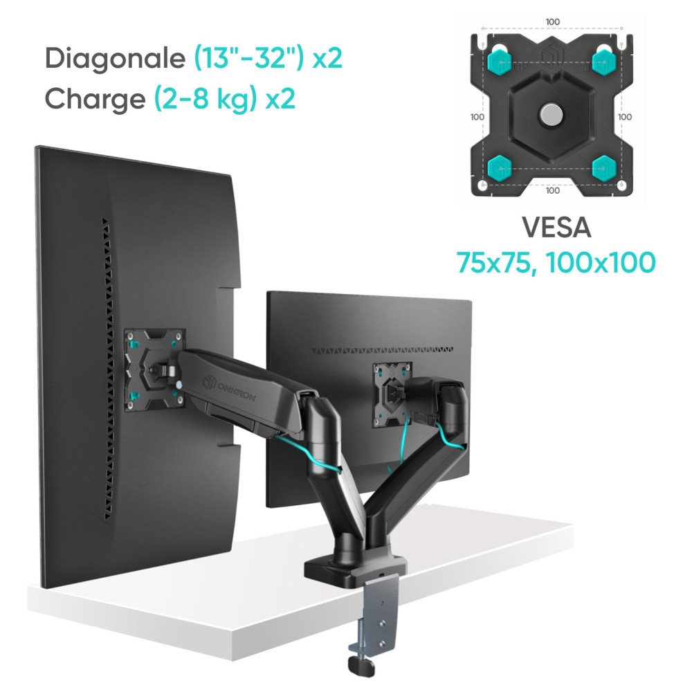 Support Ecran PC 2 Ecran pour 13-32, Bras Ecran PC VESA Support Ecran PC 2 Ecran pour 13-32, Bras Ecran PC VESA