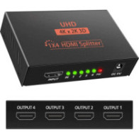 Ports HDMI Alimenté Splitter pour Full HD V. 1.4 1 x 4 HDMI Splitter