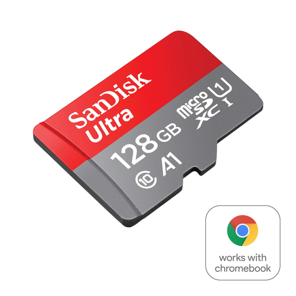 Carte Mémoire MicroSDHC Ultra 128 Go + Adaptateur SD, Vitesse de Lecture Allant Jusqu'à 100MB/S, Classe 10, U1, Homologuée A1 Carte Mémoire MicroSDHC Ultra 128 Go + Adaptateur SD, Vitesse de Lecture Allant Jusqu'à 100MB/S, Classe 10, U1, Homologuée A1