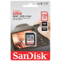 Carte Mémoire MicroSDHC Ultra 128 Go + Adaptateur SD, Vitesse de Lecture Allant Jusqu'à 100MB/S, Classe 10, U1, Homologuée A1