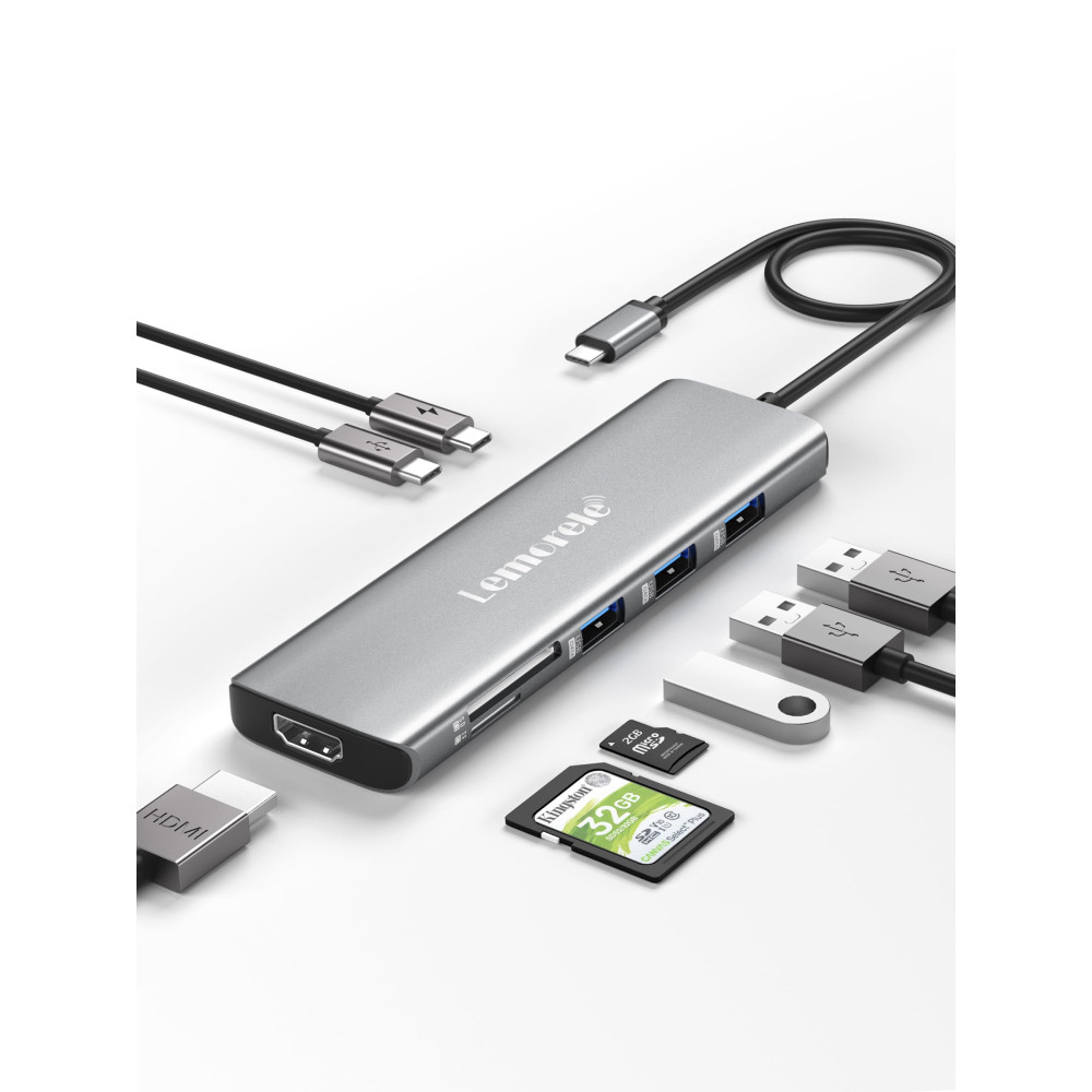 Lemorele Hub USB-C 8 en 1 Lemorele Hub USB-C 8 en 1