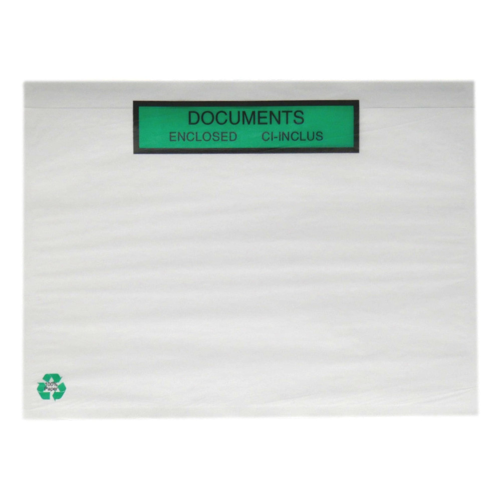 Lot de 1000 Pochette A5 portedocuments adhésives transparente Lot de 1000 Pochette A5 portedocuments adhésives transparente