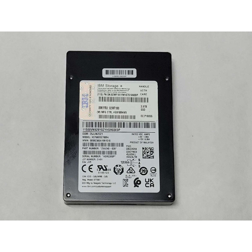 SSD IBM / SEAGATE XS7680SE70094 02WF180 3.8 SAS SSD IBM / SEAGATE XS7680SE70094 02WF180 3.8 SAS