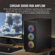 Botier CORSAIR 3000D RGB Airflow Boîtier PC Mid-Tower - 3X AR120 RGBing ATX Moyen tour