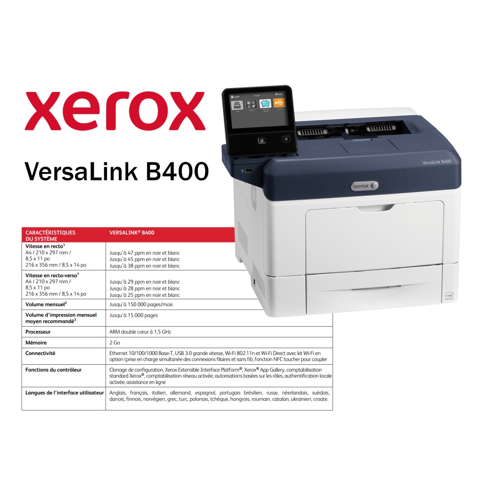 Imprimante Laser B&W Xerox VERSALINK B400 A4