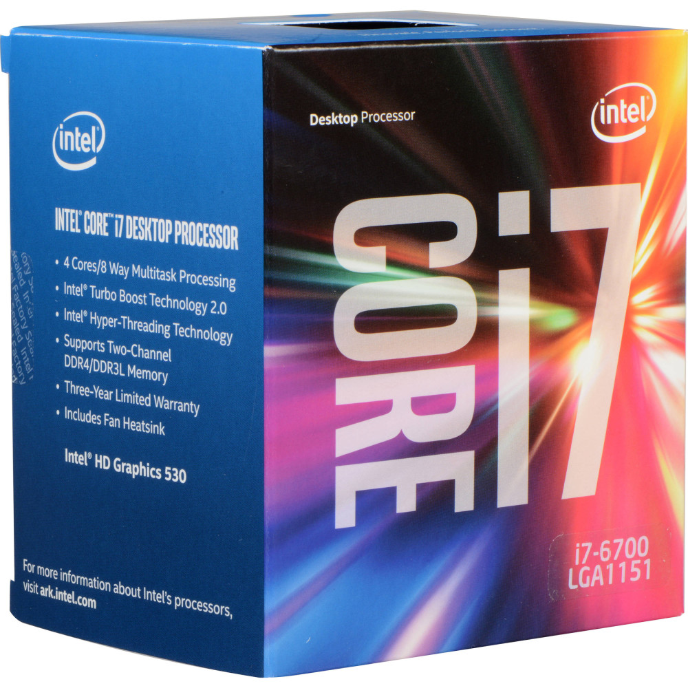 Intel Core i7-6700 processor 3.4 GHz 8 MB Intel Core i7-6700 processor 3.4 GHz 8 MB